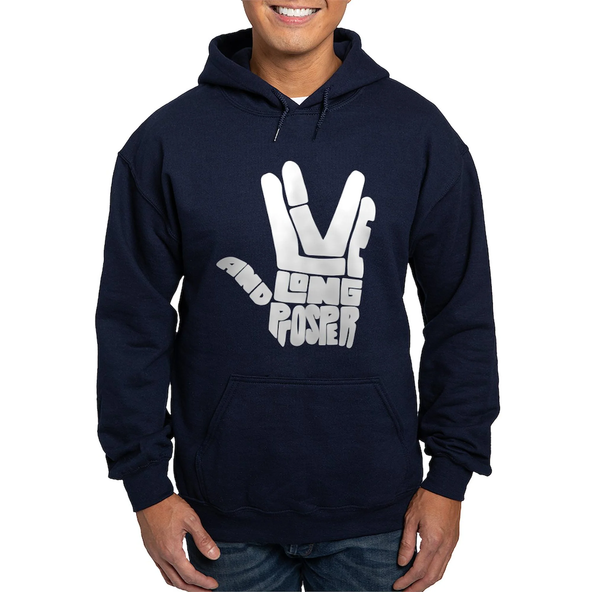 CafePress - Star Trek Live Long And Prosper Hoodie (Dark) - Pullover Hoodie, Classic, Comfortable Hooded Sweatshirt