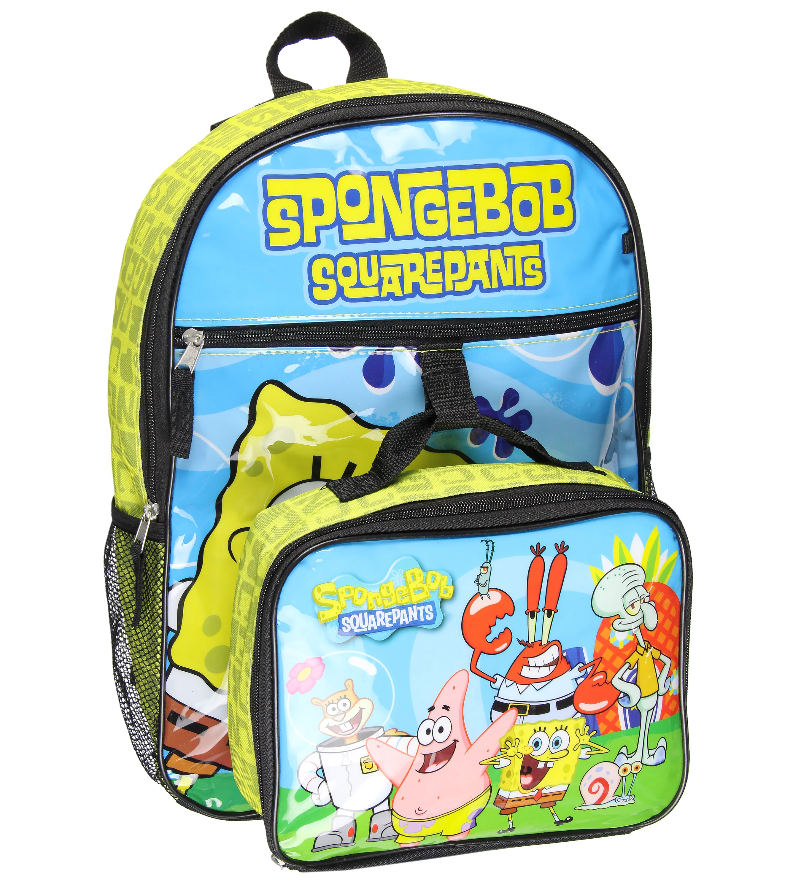 Nickelodeon SpongeBob SquarePants Characters Squidward Patrick Mr. Krabs Sandy Plankton Gary 5 PC Backpack Lunchbox Icepack Water Bottle