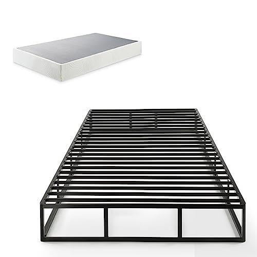ZINUS Quick Lock Metal Smart Box Spring, 9 Inch Mattress Foundation, Strong Metal Structure, Easy Assembly, Queen, White