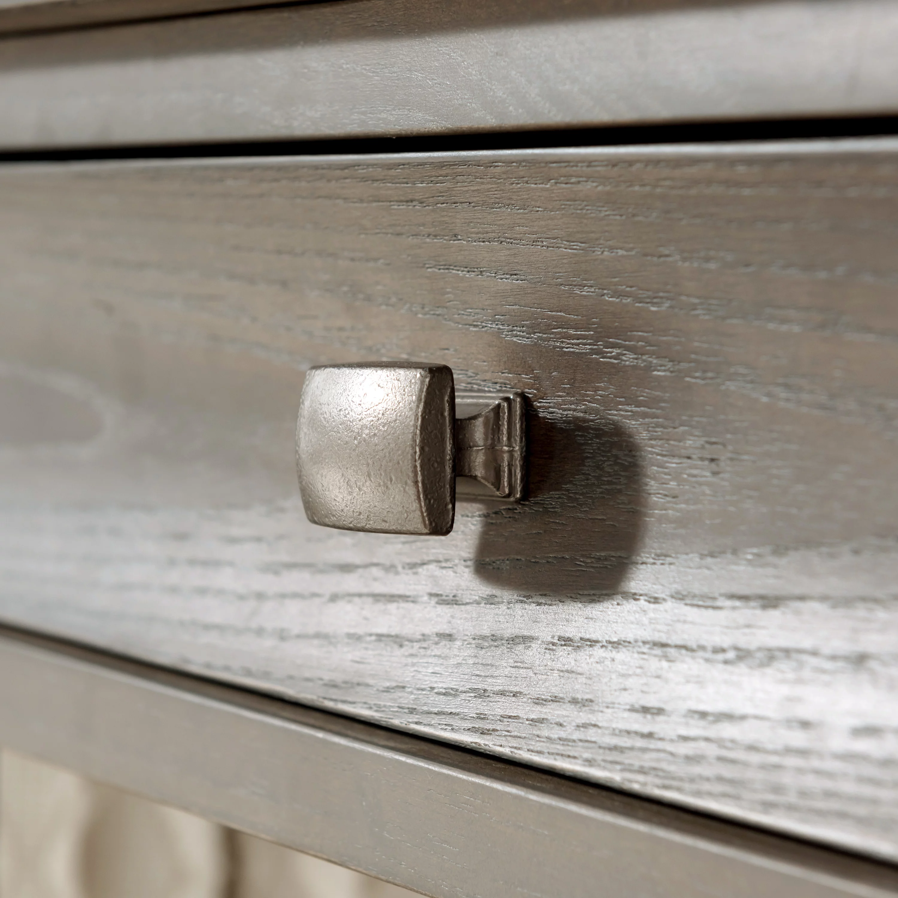 Leick Home 11607-GW Luna One Drawer Side Table and Shelf, Gray Wash