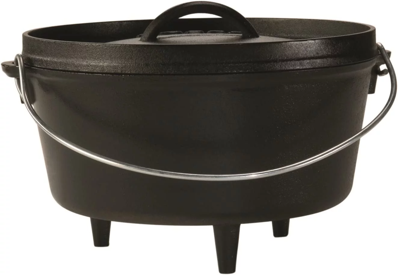 Cast Iron Deep Camp Dutch Oven, Pre-Seasoned, 5-Quart