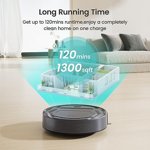 Lefant M210 Pro Robot Vacuum, 3 Adjustable Suction, WiFi/APP/Alexa, 120 Min Runtime, Self-Charging Robotic Vacuums, Slim, Quiet, 6 Cleaning Modes Ideal for Pet Hair, Hard Floors