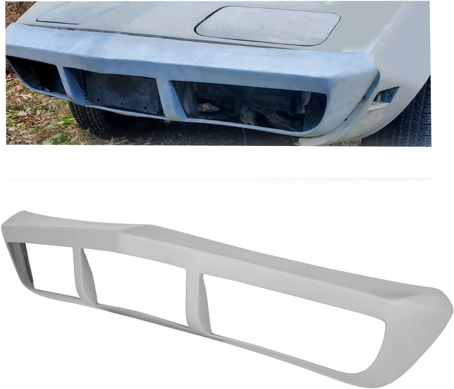 KUAFU Front Bumper Fiberglass Compatible with 1973-1974 Chevrolet Corvette Replacement for 6263597