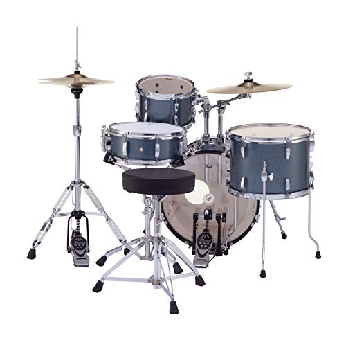 Pearl Roadshow Drum Set 4-Piece Complete Kit with Cymbals and Stands, Charcoal Metallic (RS584C/C706)