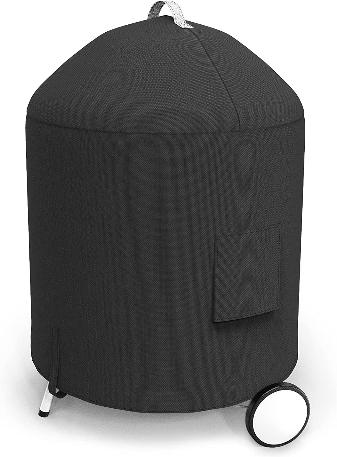 Grisun Premium Grill Cover for Weber 22 inch Charcoal Kettle Grill Fabric Charcoal ，Black