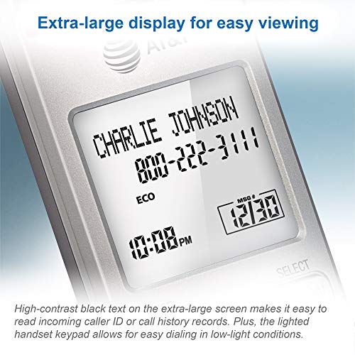 AT&T EL51103 - DECT 6.0 Cordless Home Phone. Full-Duplex Handset Speakerphone, Backlit Display, Lighted Keypad, Caller ID/Call Waiting, Phonebook, Eco Mode, Voicemail Key, Quiet Mode.