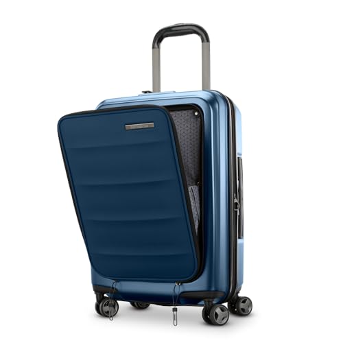 Samsonite Carry-On Pro Front Pocket Hardside Expandable 21-Inch Octiv Luggage: Durable & Impact Resistant, 360° Aero Trac Spinner Wheels, Adjustable Telescopic Handle, TSA Approved Lock - Silver