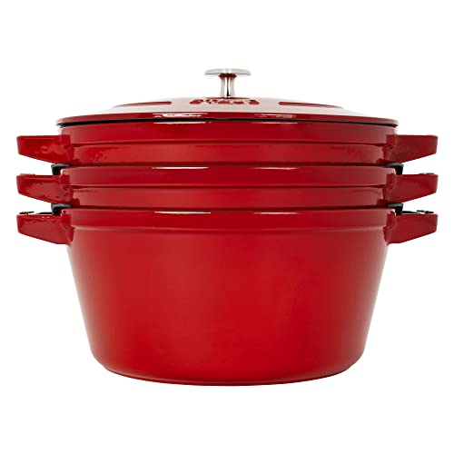 Staub Cast Iron 4-pc Stackable Set - Grenadine