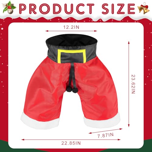 Christmas Cat Tunnel Tube Pet Santa Suit Pants with Balls, 3 Way Tunnel with Crinkle Paper & Strong Spring-Steel Frame, Interactive Festive Indoor Toy for Kittens Kitty, Red Xmas Pet Gift