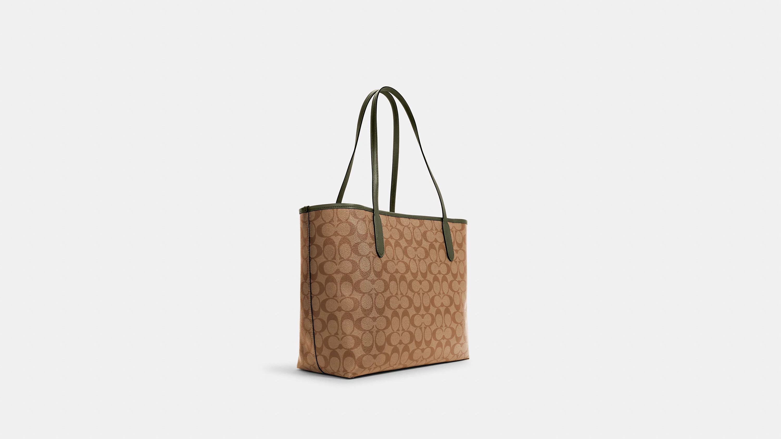 Coach 5696 City Tote In Signature Canvas Khaki/Surplus