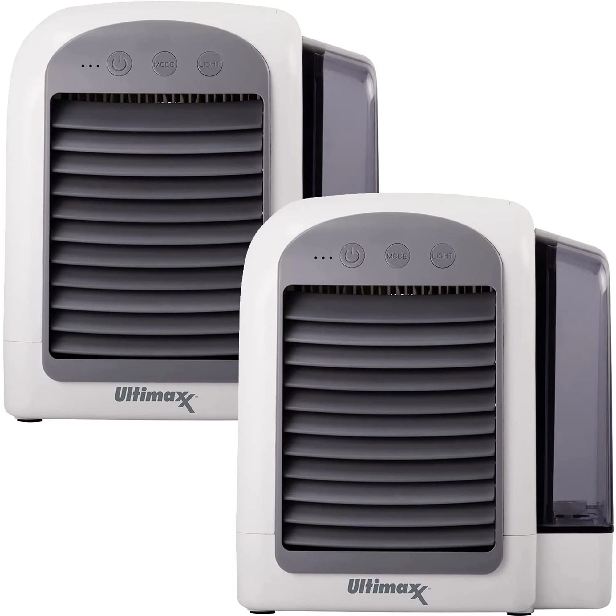 Ultimaxx Small Portable Air Conditioner Cordless AC Humidifier with 3 Speeds 2-Pack