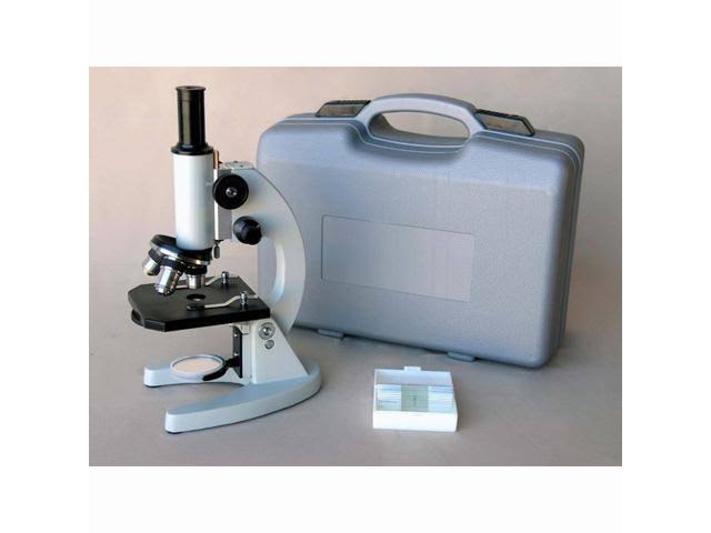 Amscope 40X-640X Metal Body Glass Lens Student Microscope with ABS Case u0026 25