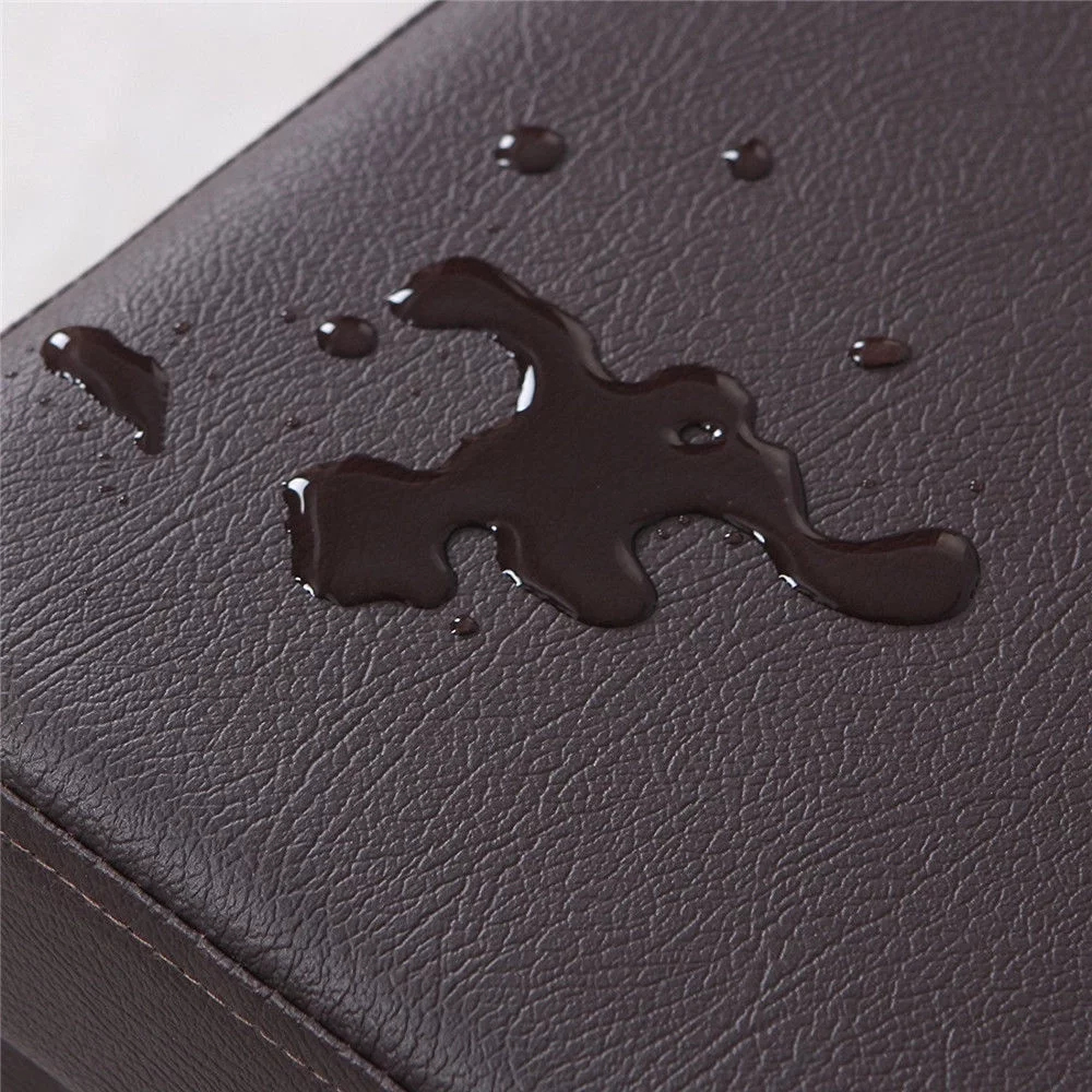 UBesGoo Folding Cube Faux Leather Ottoman Storage Box Footrest Brown