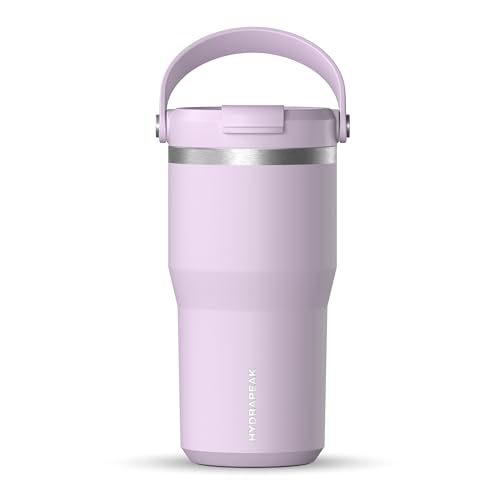 Hydrapeak Nomad 24 oz Tumbler with Handle and Straw Lid, Leakproof, Double Insulated, 24oz Cup Stainless Steel (Blush)