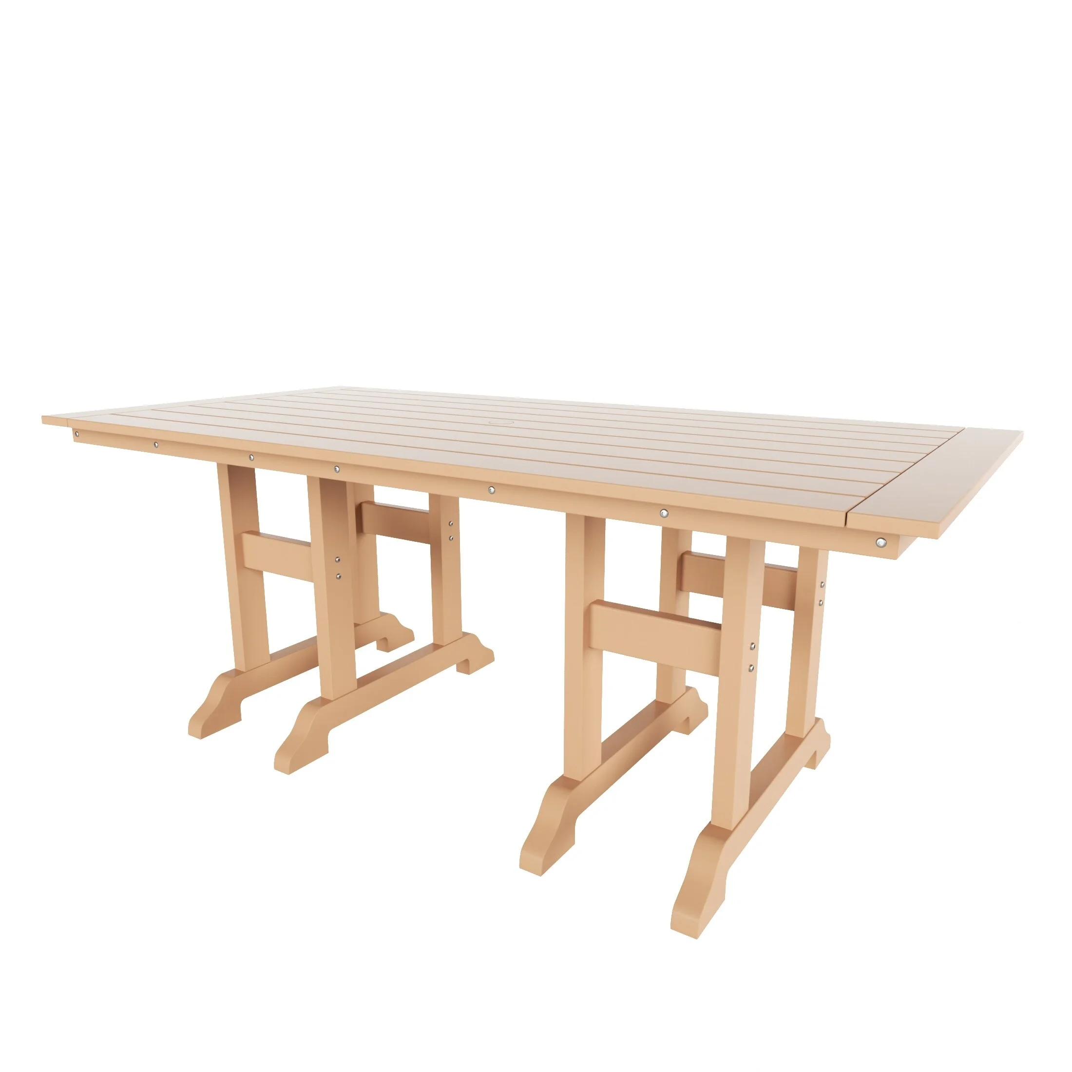 Polytrends Laguna Poly Eco-Friendly All Weather Rectangular Patio Dining Table Teak