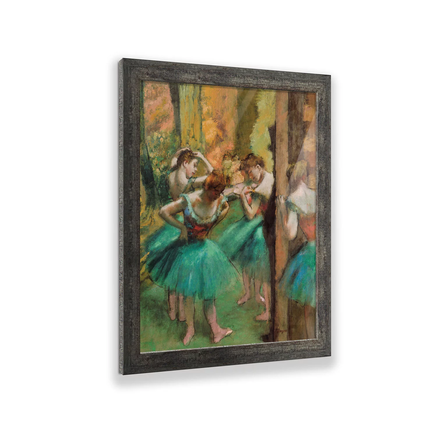 Dancers, Pink and Green by Edgar Degas Framed Wall Art Print, Beautiful Degas Ballerinas, Living Room or Bedroom Wall Art, 11x14, 2421BW
