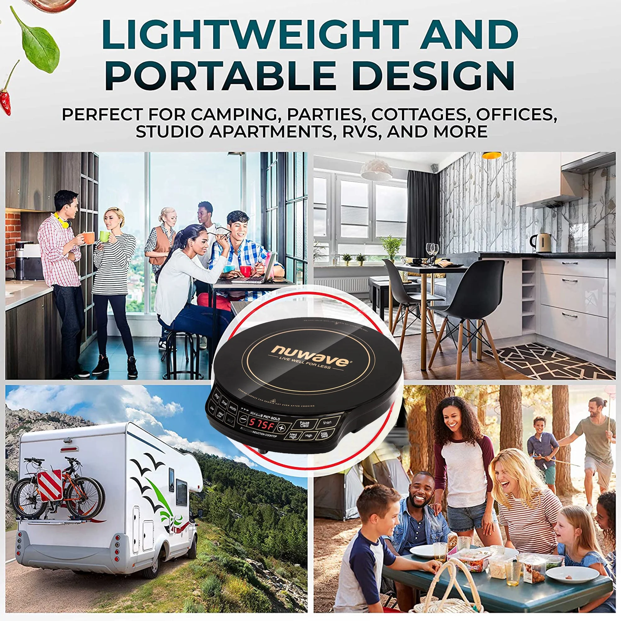 NuWave PIC Gold Induction Electric Cooktop with 10.5 inch Pan, Oven, Cooking, Nuwave 12 inch Induction Cooktop