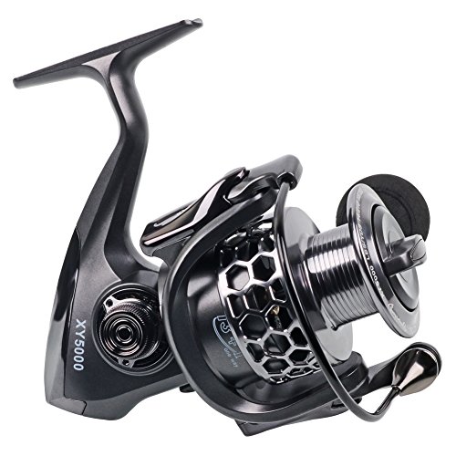 Sougayilang Fishing Reel 13+1BB Light Weight Ultra Smooth Aluminum Spinning Fishing Reel with Free Spare Graphite Spool