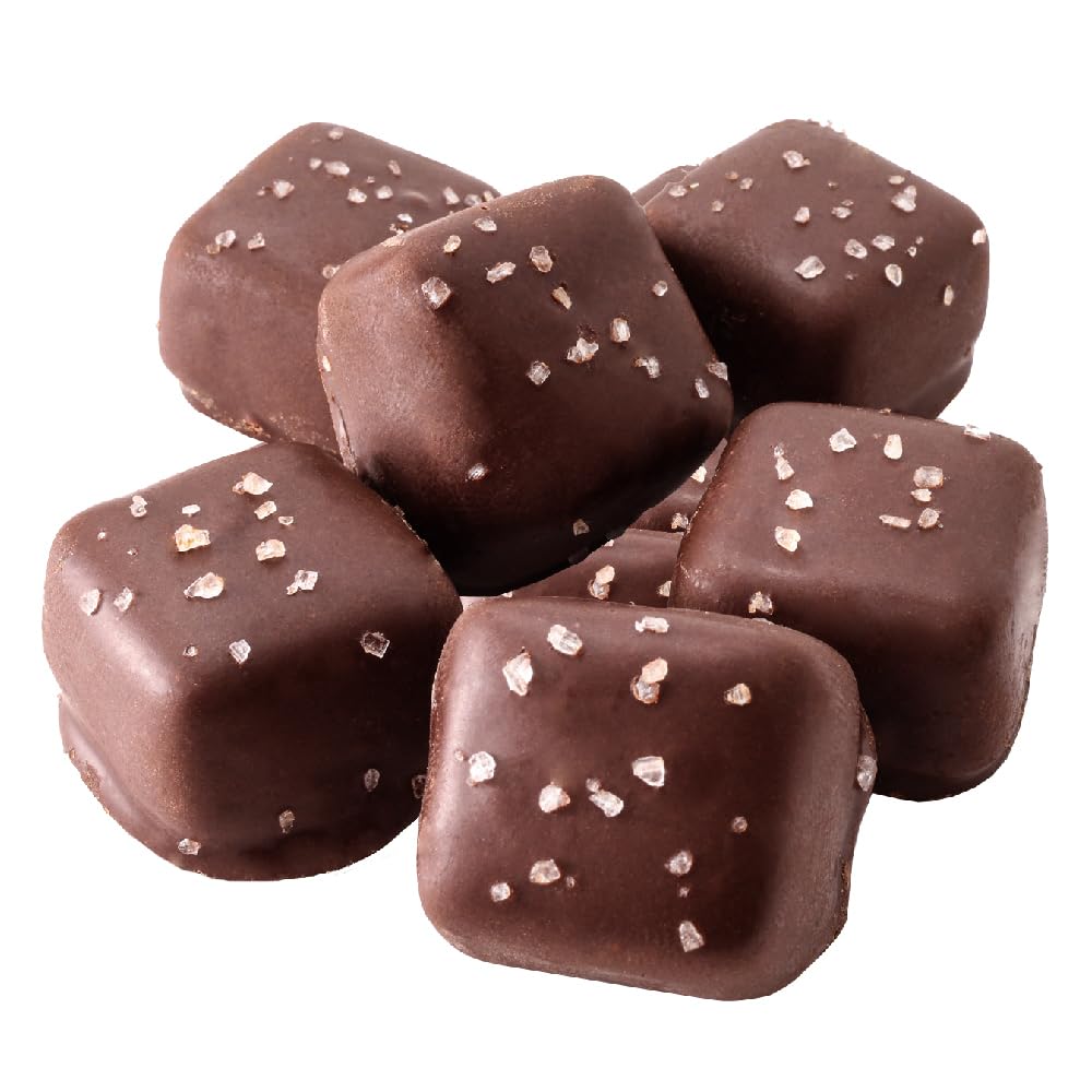 Dark Chocolate Caramel Sea Salt Squares Candy, 2-Pound Pack