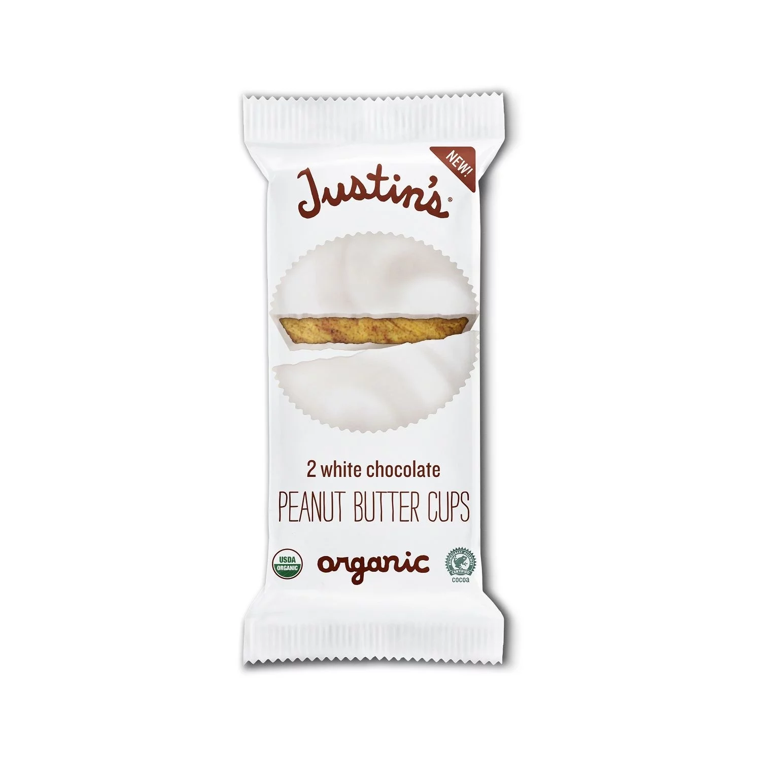 JUSTINS CHOCOLATE CUP PEANUTBUTTR WHITE, 1.4 OZ (Pack of 12)