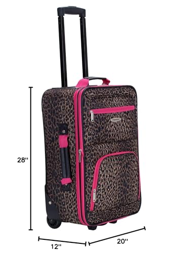 Rockland Jungle Softside Upright Luggage Set, Expandable, Owl, 4-Piece (14/29/24/28)