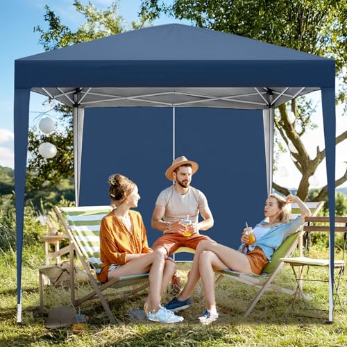 VINGLI 10x10 Pop Up Canopy Tent with Sidewalls, Outdoor Gazebo Canopy Tent, Patio Event Tents Outdoor Commercial Canopy for Parties (White)