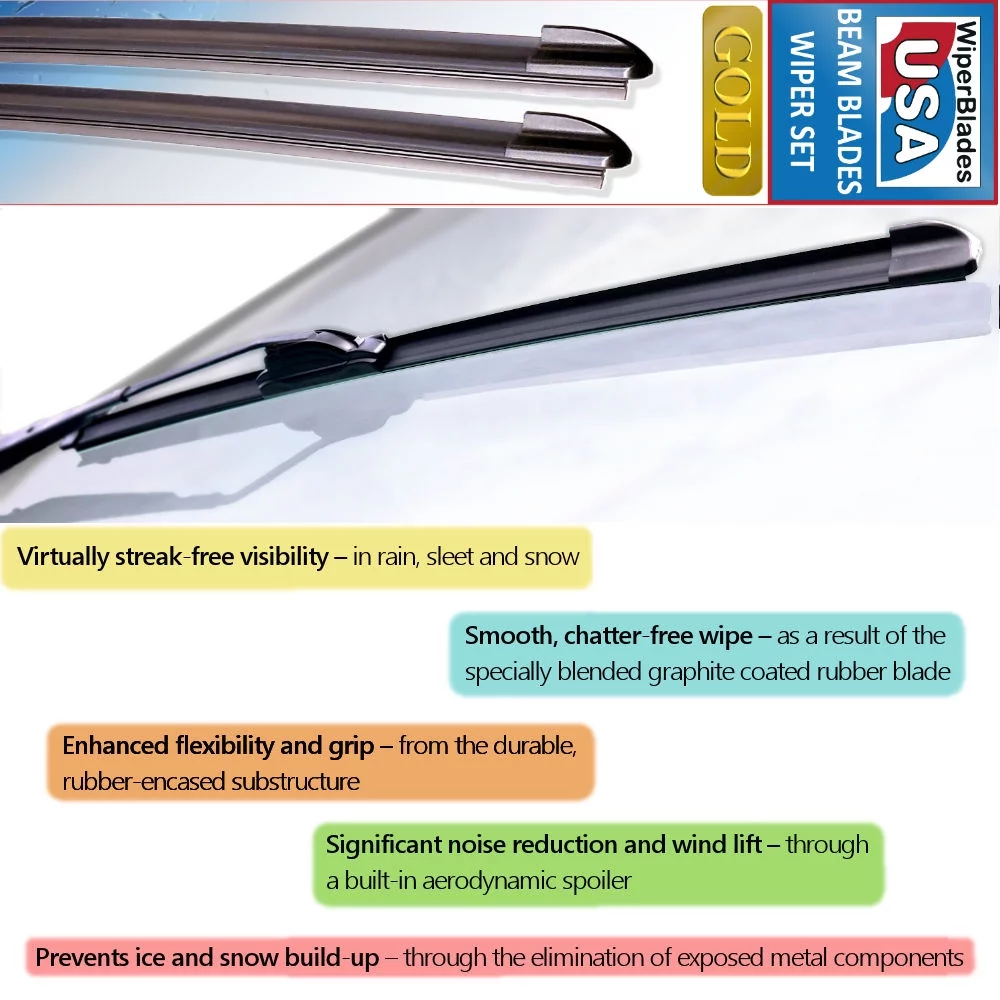 2015 Toyota Yaris Beam Wiper Blades Wipers WBUSA (Set of 2)