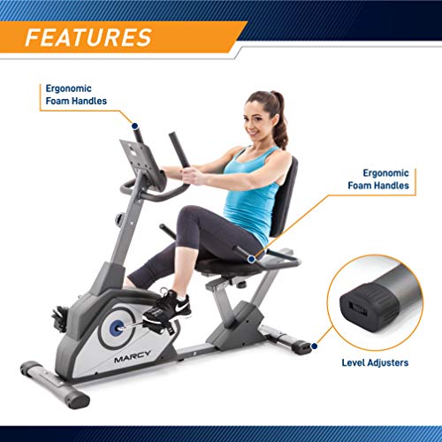 Marcy Magnetic Recumbent Exercise Bike with 8 Resistance Levels