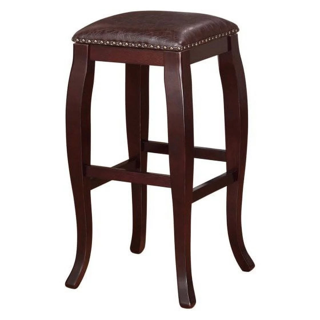 Linon San Francisco Backless Wood Bar Stool, 30