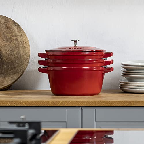 Staub Cast Iron 4-pc Stackable Set - Grenadine