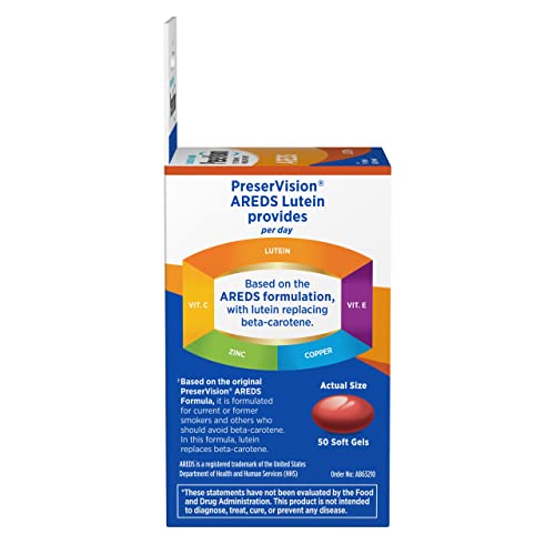 PreserVision AREDS Eye Vitamin & Mineral Supplement, by Bausch + Lomb, 120 Count Bottle (Soft Gels)