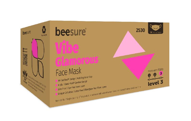 BeeSure BE2580case Pure Vibe Face Mask, White (Case of 400)