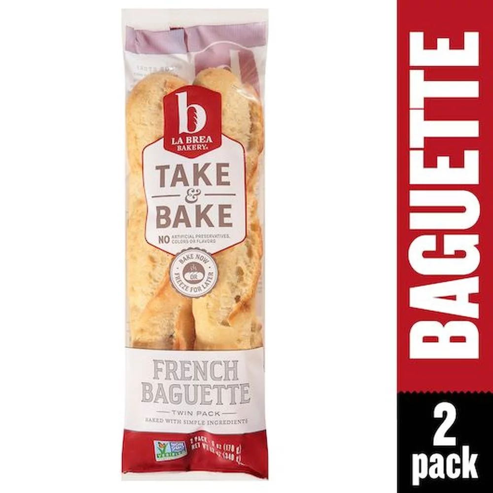 Labrea Bakery French Take and Bake Baguette Bread - Twin Pack, 12 Ounce -- 10 per Case.
