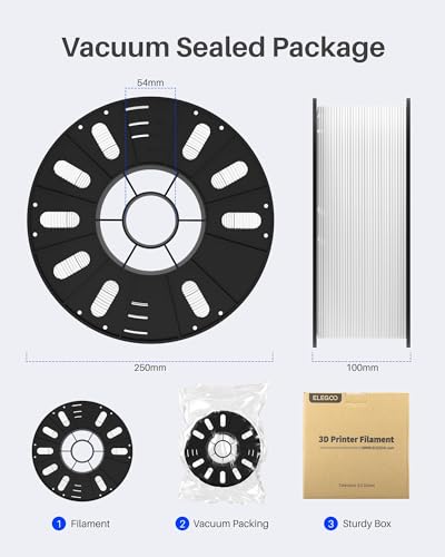 ELEGOO PLA Filament 1.75mm Bundle 4KG, 3D Printer Filament Dimensional Accuracy +/- 0.02mm, 4pcs 1kg Spool(2.2lbs) Fit Most FDM 3D Printers (Black, White, Dark Blue, True Red)