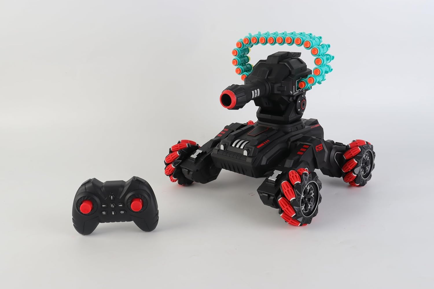 BESTKID BALL - Ultimate Battle RC Tank with Nerf Launcher - Remote Control Tank That Shoots Foam Darts - 50ft Range, Stunts, 30min Play, 2.4GHz, 16 Foam Darts - Best Gifts for Kids Age 8-12