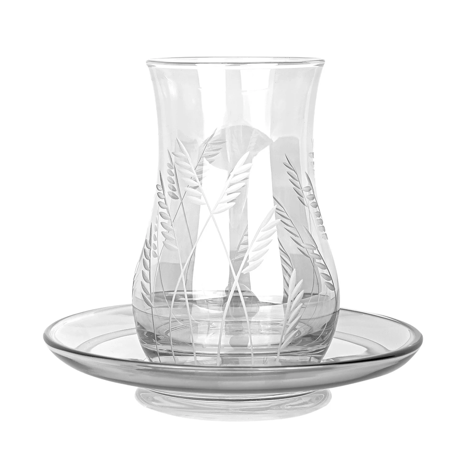 Transparent Tea Party Set , Coffee Mugs for Hot Beverages Diva Brand  Tea Glass Set for 6 Smoke 5 fl oz (150 ml)