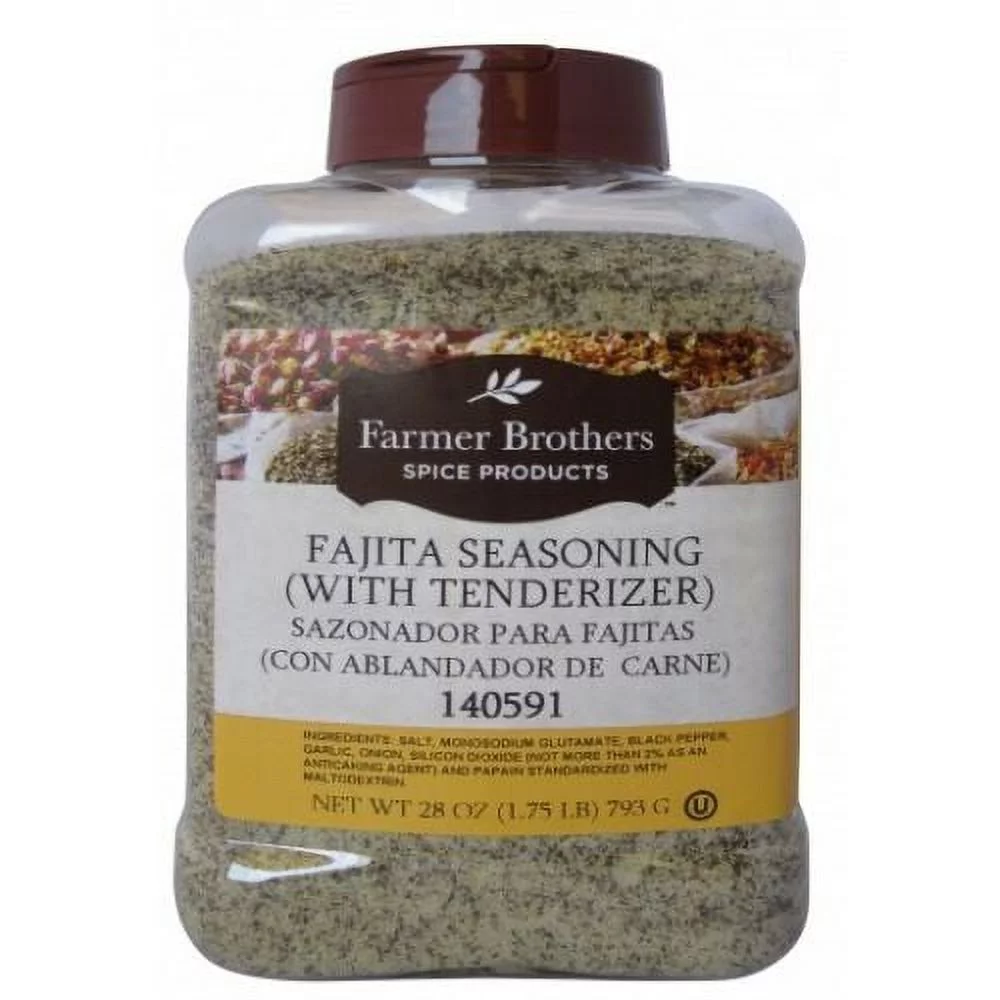 Fajita Seasoning (With Tenderizer), 2 bottles @ 1.75 lb bottles Farmer Brothers