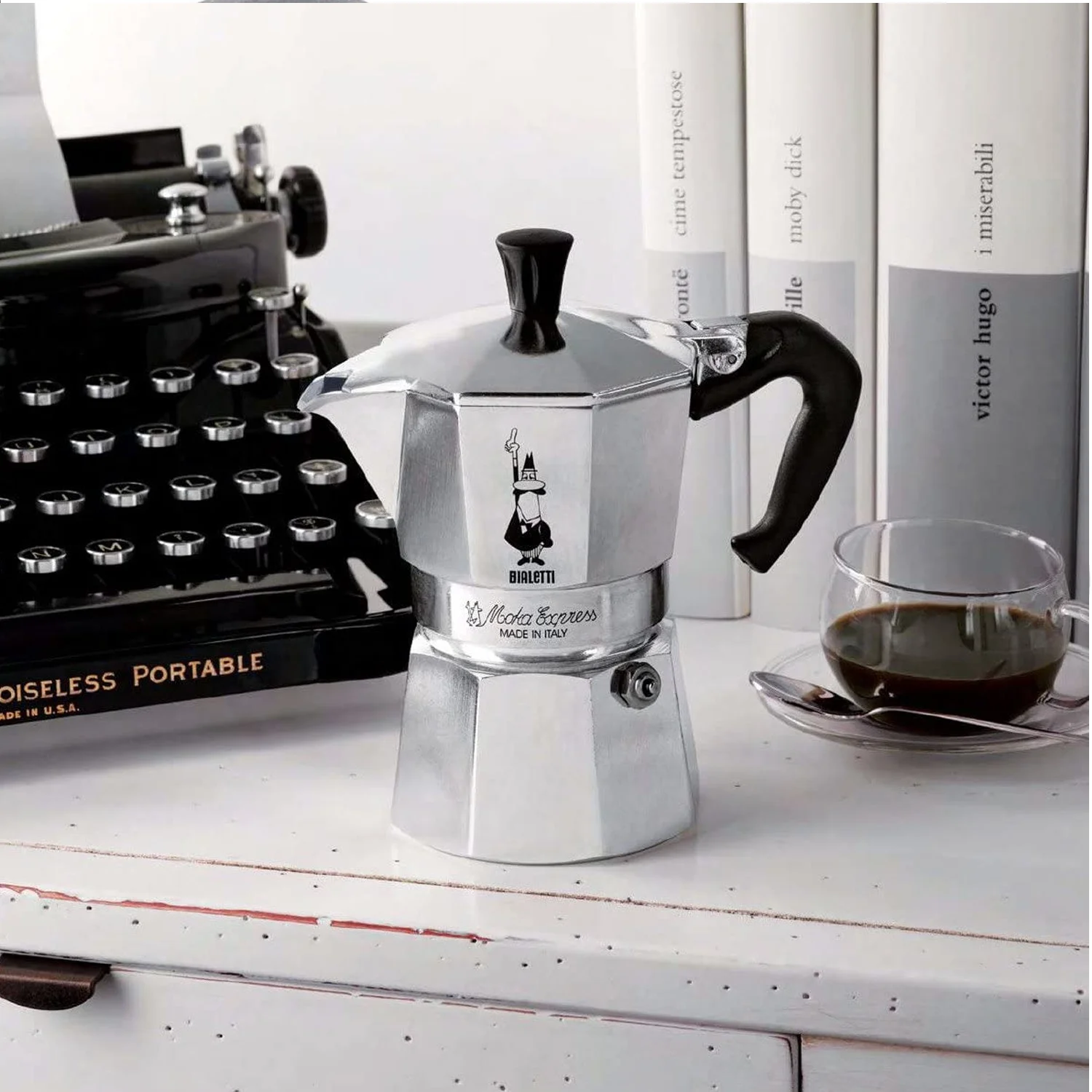 Bialetti Aluminum 6 Cup Stovetop Steamer Espresso Coffee Maker Brewer, Silver