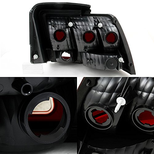 AKKON - For Ford Mustang Dark Red Tail Lights Brake Lamps Driver Left + Passenger Right Side Replacement Pair