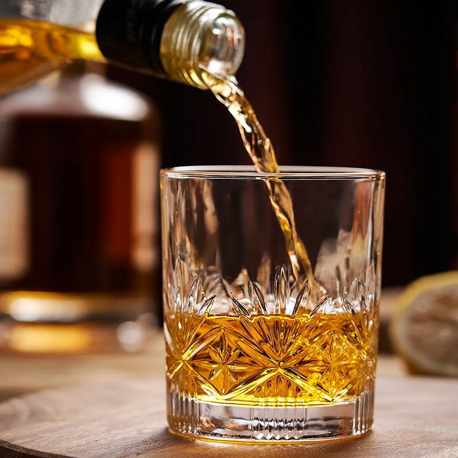 GOODTAKE Glassware Whiskey Glasses, Unique Drinkware for Wine and Bourbon, Naturally Aerates, Set of 4