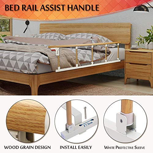 Bed Rails for Elderly Adults Guard Railing Bed Side Rail Medical Safety Bed Assist Bar for Seniors Bedside Handle Cane Hospital College Dorm Collapsible Bed Rail Metal Fall Protector Home Care Devices