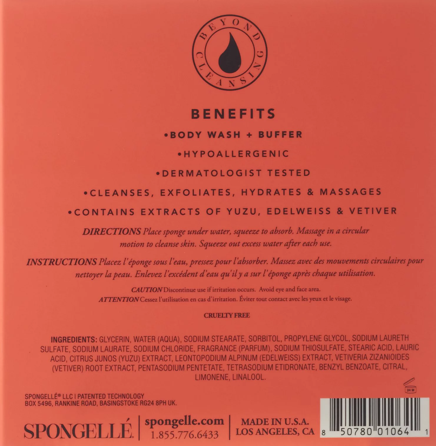 Spongelle Beyond Cleansing Boxed Flower Bath Sponge, Papaya Yuzu