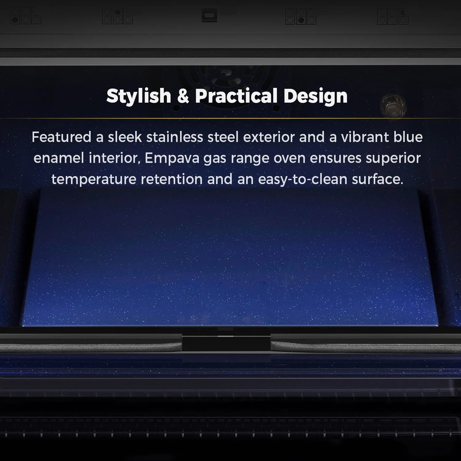 Empava 36 in. 5.2 cu. ft. Pro-Style Slide-In Single Oven Gas Range with 6 Sealed Ultra High-Low Burners - Heavy Duty Continuous Grates in Stainless Steel