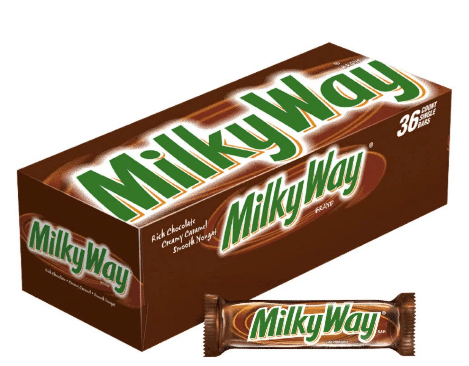 MILKY WAY Milk Chocolate Singles Size Candy Bars 1.84-Ounce 36-Count Box