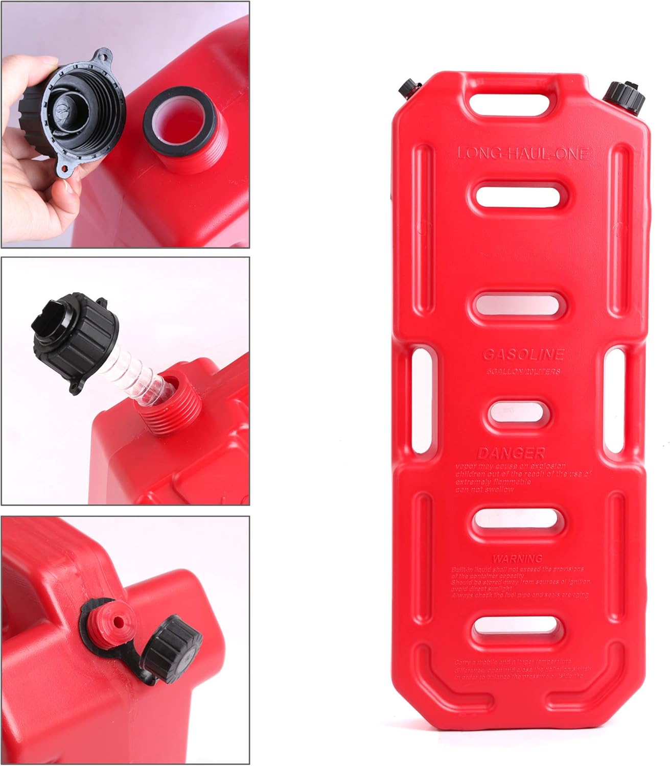 WINTOOLS 20 L/5.28 Gallon Gasoline Pack Gas Container Fuel Can (Red) Pack of 2