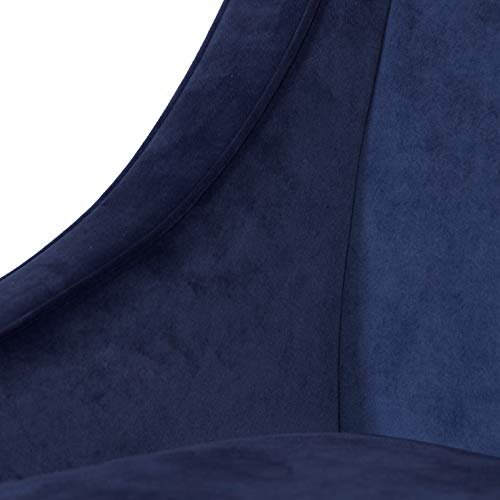 HomePop Velvet Swoop Arm Accent Chair, Suri Blue