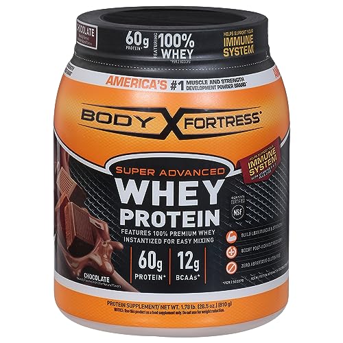 Body Fortress 100% Whey, Premium Protein Powder, Chocolate, 1.78lbs (Packaging May Vary) & 100% Whey, Premium Protein Powder, Strawberry, 1.78lbs (Packaging May Vary)