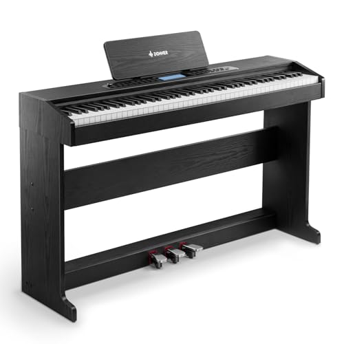 Donner DDP-95 Digital Piano with 88 Key Weighted Keyboard, Beginner Full Size Electric Piano Keyboard Boast Wireless Connection, 4.3