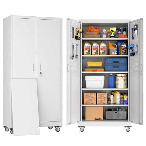 Metal Storage Cabinet with Wheels, 73