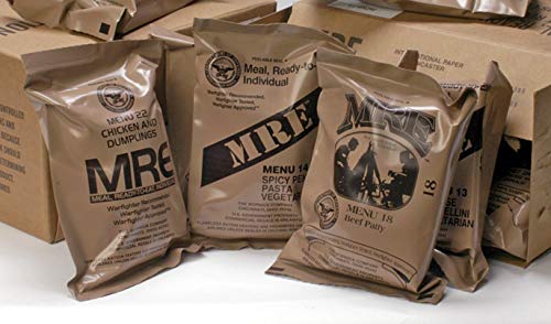 MREs (Ready-to-Eat) Meal Kits - Genuine U.S. Military Surplus Assorted Flavor - Nutritional Emergency Food Supply - Survival Food Rations Pack Date 2025 or Better for Camping and More - 6 Pack